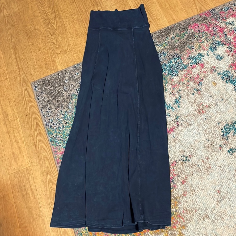 Hard Tail mineral wash navy blue foldover waist maxi skirt